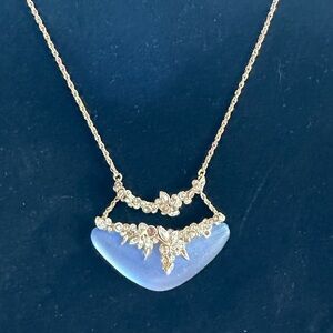 Alexis Bittar Lucite and Crystal Pendant Necklace - Periwinkle Blue/Light Purple